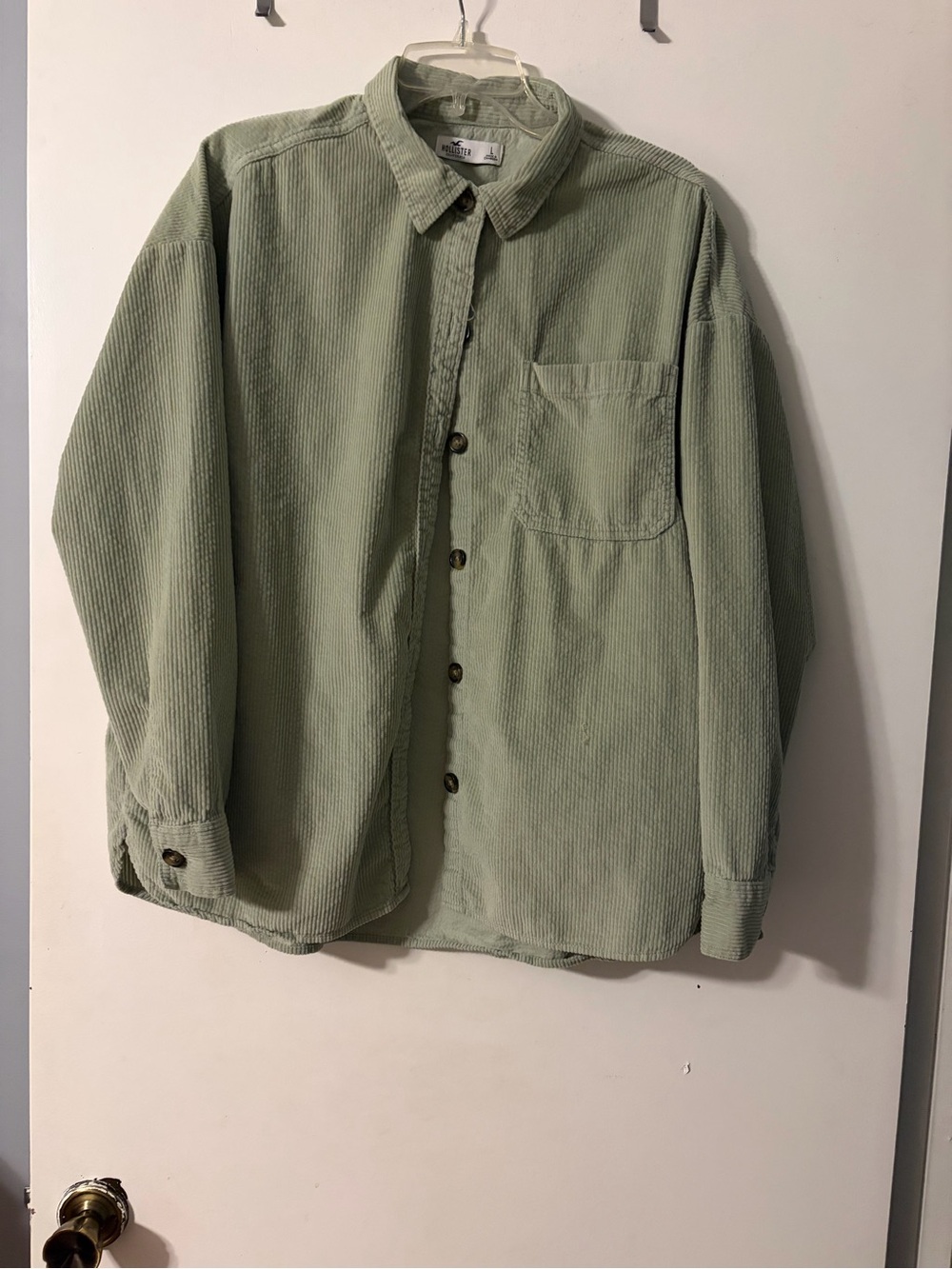 Hollister Sage Green Corduroy Shacket